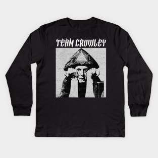 Team Crowley ††† Occultist Vintage-Style Design Kids Long Sleeve T-Shirt